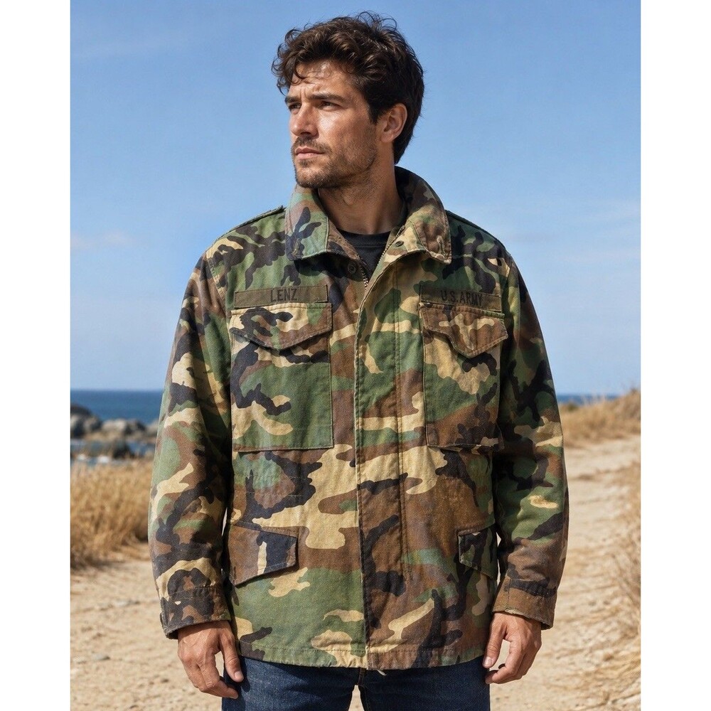 Vintage US Army Woodland Camo Field Jacket Small/XShort Stock #8415-01-099-7829
